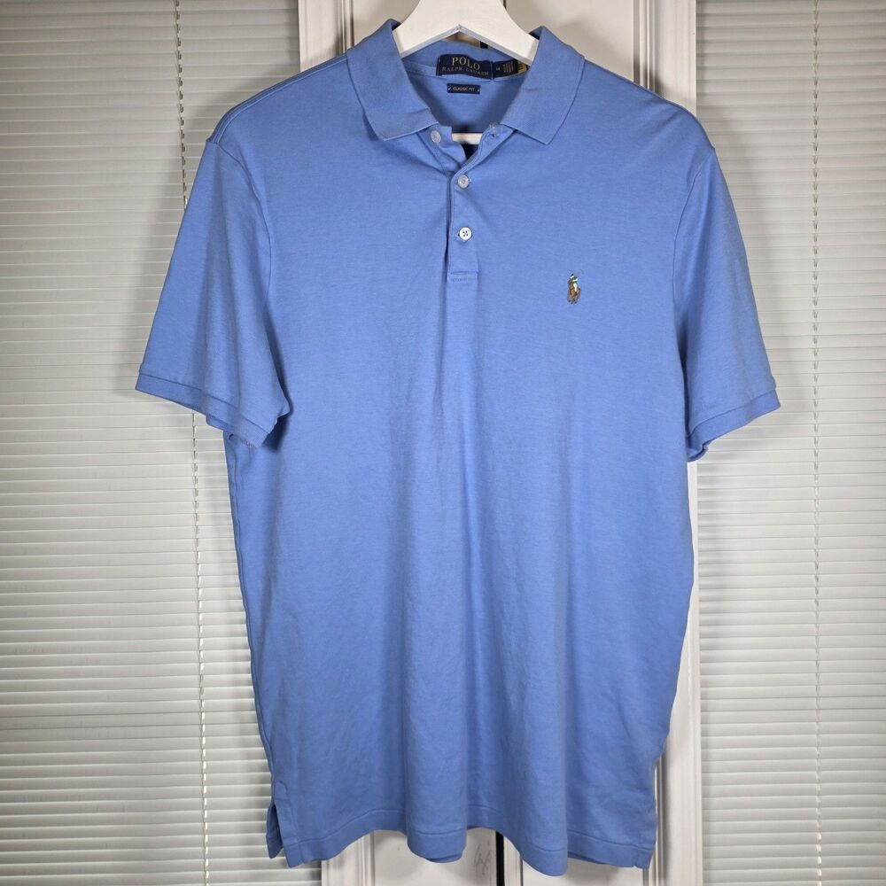 Polo Ralph Lauren Classic Fit Polo Shirt Men Medium Blue